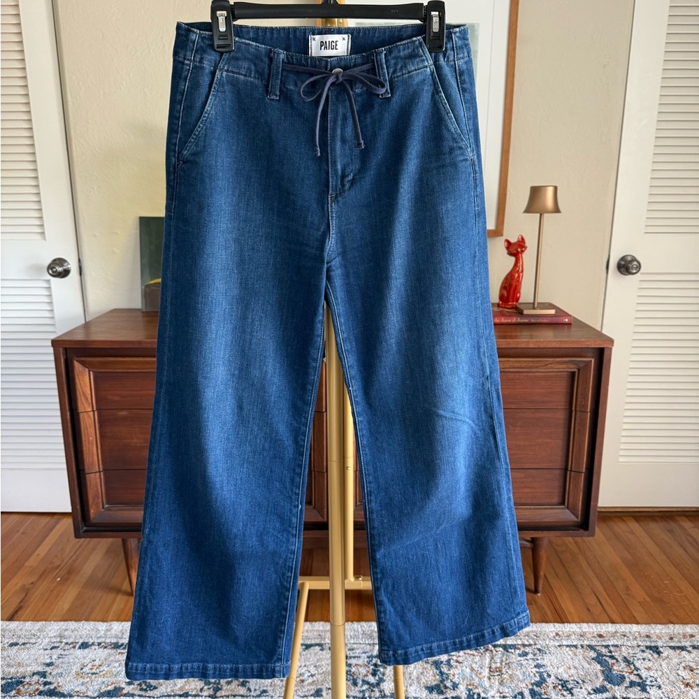 PAIGE Wide Leg Dark Wash Jeans